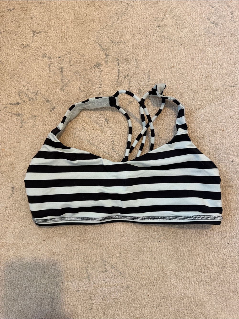 lululemon athletica Black & White Striped sports bra
